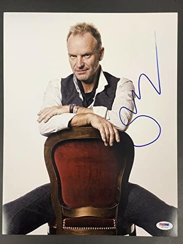 Sting Signed Photo 11x14 Police Frontman Muzician Basist Autograf PSA/ADN 1 - Fotografii de lupte autografate
