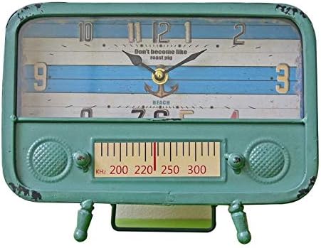 Zamtac vintage Radio Shape Clock Retro Old Iron Home Decor Decorat Decorare Craft Cadouri Imitație Model de ornamente antice
