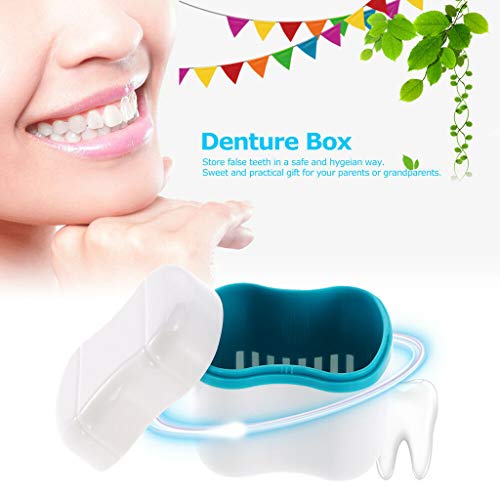 Caz de baie pentru proteză cutie de proteză cu coș de filtru recipient pentru depozitarea dinților dentari caz de baie coș