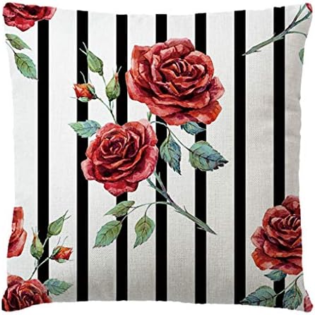 7colorroomromantromantic trandafir aruncă flori de trandafir huse cu dungi alb -negru decorațiuni florale roșii trandafiri
