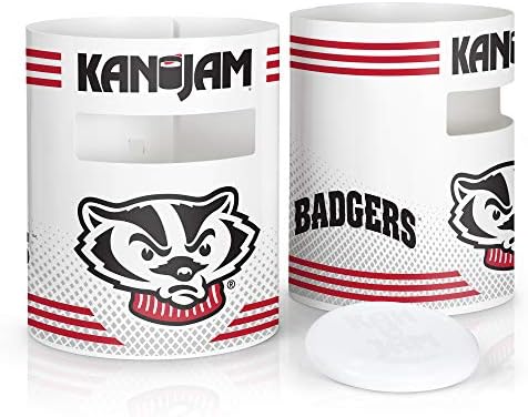 Kan Jam NCAA Wisconsin Badgers licențiat joc original Disc Toss, American Made, pentru curte, plajă, Parc, Tailgates, în aer
