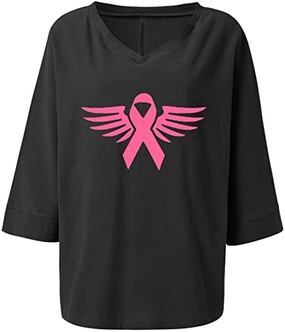 Cămașă de bluză pentru fete vara toamna 3/4 mânecă 2023 bumbac vot v gât grafic capri sân cancer lounge tricou 43