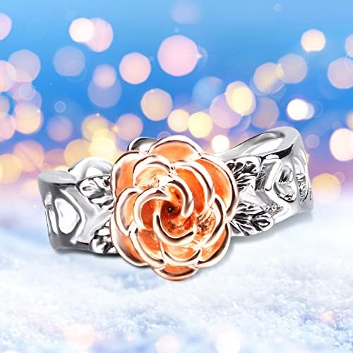 Femeile promit inel gol afară Rose inel nunta femei galvanizate antic flori inel de logodna bijuterii cadouri Vintage Inele