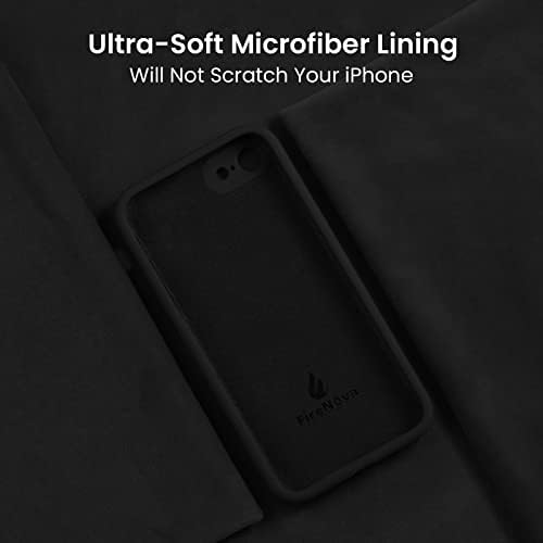 Carcasă Firenova iPhone SE 2022/2020, carcasă iPhone 7 8, silicon modernizat [margini pătrate] și [Camera Protecion] Carcasă cu căptușeală moale anti-zgârietură, de 4,7 inci ， negru