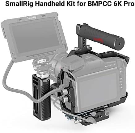 Kit de cușcă pentru cameră SmallRig pentru BMPCC 6k Pro / 6k G2, cu cușcă pentru cameră, placă de bază de 15 mm, mâner superior,