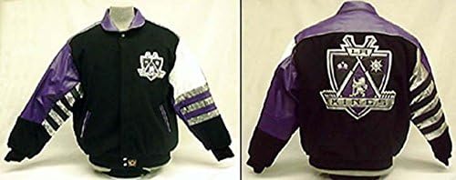 Los Angeles Kings negru clasic lână cu logo-uri din piele jacheta de la J. H. Design