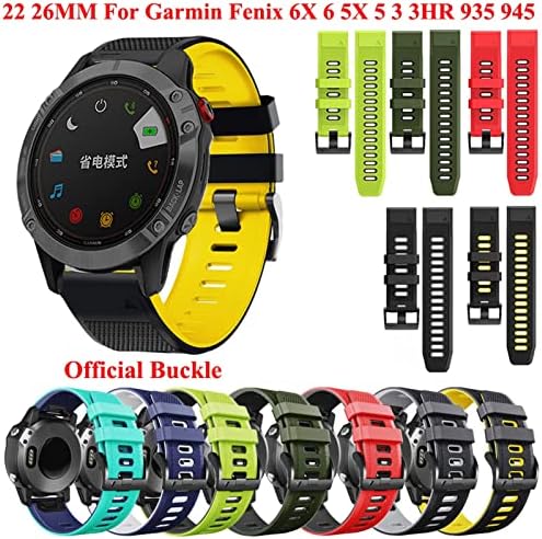BANDKIT 22 curea de ceas Quickfit de 26 mm pentru Garmin Fenix 7 7x 6 6x Pro 5x 5 Plus 3 3 ore Forerunner 935 945 brățară de ceas din silicon cu eliberare rapidă