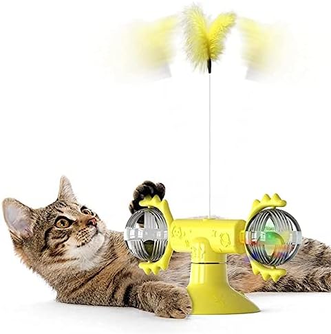 BADALO amuzant pisici jucărie învolburat moară de vânt Catnip cu pene Interactive puzzle de formare / a