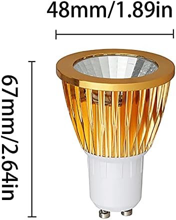 Becuri cu LED-uri GU10 5W Mini bec COB pentru iluminare încastrată pe pistă peisagistică care nu poate fi reglată 5w Alb Rece 6000K, AC85-265V, pachet de bază auriu de 6