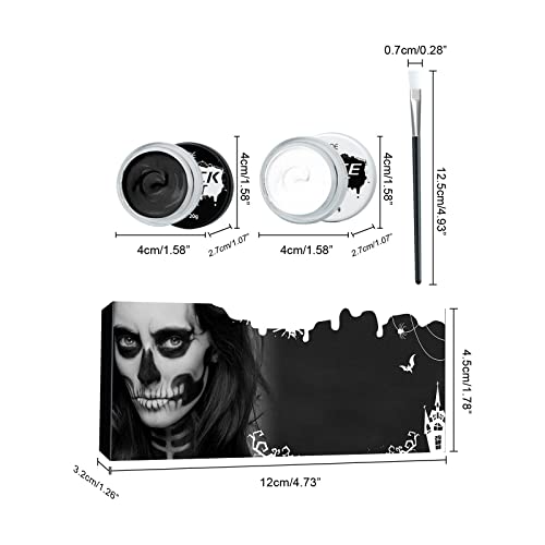 Halloween Negru și alb Pictură corporală Pictura corpului Vampiress Zombiess Schelet Face Efecte speciale Machiaj Frumusețe