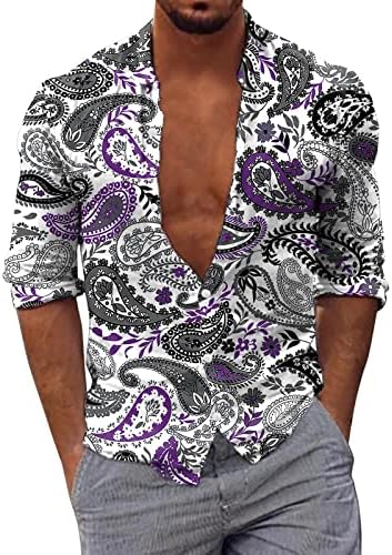 Gdjgta bărbați cu mânecă lungă toamnă iarnă cămăși imprimate casual cămăși bluză de modă bluză bluză utilitară