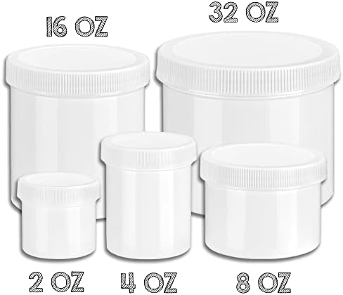 Borcane de Plastic rotunde albe de 2 oz cu gură largă-pachet de recipiente și capace cosmetice fără 24 BPA pentru frumusețe,