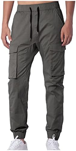 Pantaloni de marfă Xiaxogool pentru bărbați, talie elastică pentru bărbați Slim se potrivește cu costum de lucru ușor de lucru