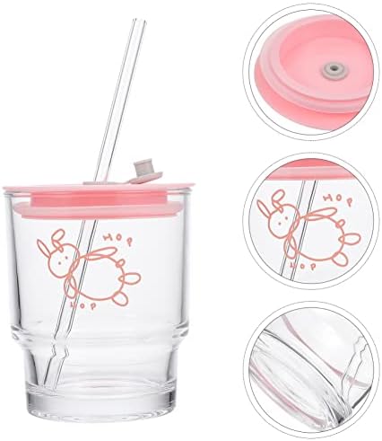 Cupa de cafea cu apă de sticlă de sticlă Dotool Cană de cafea: cană de băutură cu lapte cu capac - Tumbler gratuit cu cristal