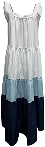 Rochie de înveliș fragarn plus dimensiune pentru femei, gât casual pentru femei Boho Boho High Strayred Colorblock Camisole