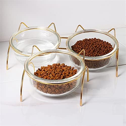 CPSUN Slow Feeder Bowl Accesorii pentru pisici Pet Cute Pet Food Bowl sticlă câine dublu castron pentru animale de companie