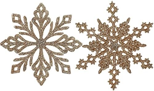24 pcs ornamente de fulg de zăpadă din plastic cu fulgi de zăpadă Fulgi de zăpadă pentru iarnă decorațiuni de brad de Crăciun