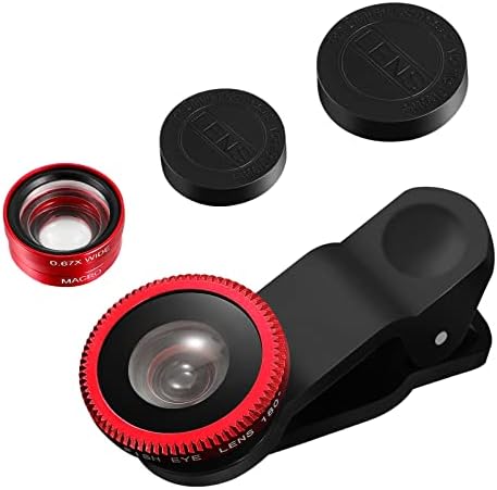Accesorii pentru camere Hemobllo Accesorii pentru camere Lens Phone Fish Eye, 0. 67X lentilă telefonică 180 ° 3 în 1 lentile
