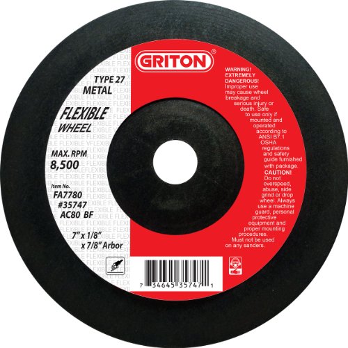 Griton FA7780 Tip 27 Roată de preparare a suprafeței flexibile utilizate pe metal, aluminiu și oțel inoxidabil, oxid de aluminiu/carbură