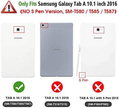 Carcasă Fintie Sockproof pentru Samsung Galaxy Tab A 10.1, Mâner convertibil ușor Stand pentru copii Copertă prietenoasă pentru