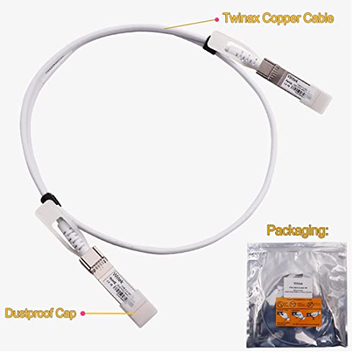[Colorat alb] 25GBE SFP28 Cablu Twinax DAC, 0,5 metri 25GBASE-CR SFP28 Cablu de cupru pasiv, compatibil pentru Arista CAB-S-25G-0,5m