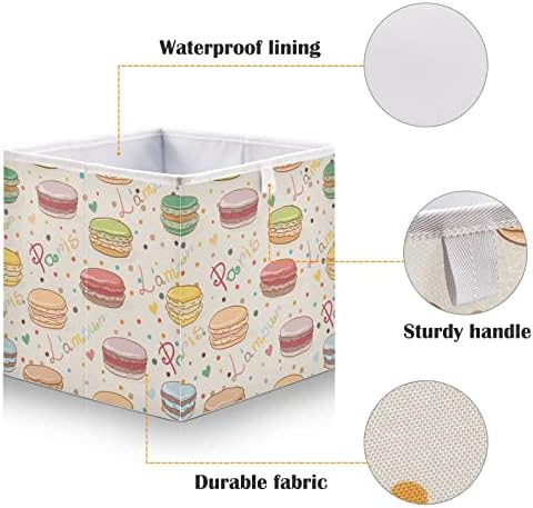 Ollabaky Macaron MacAR Donut Storage Bin Fabric Fabric de depozitare Cube Cube pliabilă cu apă impermeabilă cutia de coș de