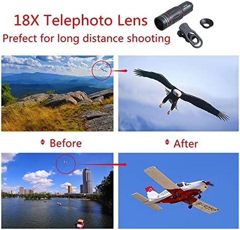 YCFBH 18x Zoom Monocular Optic Telefon Optic Lens Universal pentru smartphone -uri Clip Telephotant Obiectivul camerei