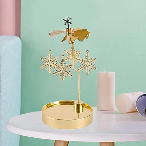 IEUDNS suport de lumânare Rotativ auriu suport de lumânare votiv tavă de depozitare sfeșnic pentru masa de Crăciun cadou Ornament