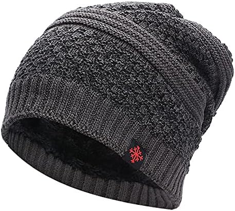 Pălărie cu căptușeală groasă pentru bărbați, capac de craniu de iarnă cald unisex beanie, amuzant clasic pălării moi cadouri