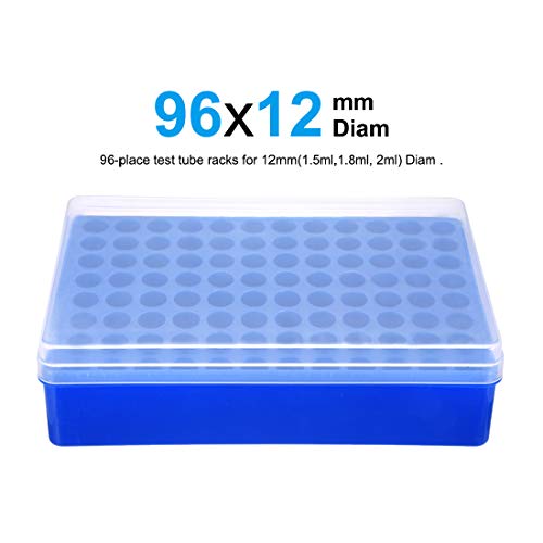 Uxcell Tube Rack polipropilenă 96-bine Albastru pentru 1,5 ml, 1,8 ml, 2 ml