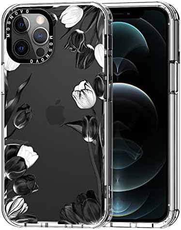 MOSNOVO Compatibil cu carcasa iPhone 12 Pro Max, [Bufferch 6.6 ft Drop Impact] [Anti Peel Off Tech] Clear TPU Bumper Women Telefon CASE CASE RETO RETO Groovy Flower Proiectată pentru iPhone 12 Pro Max 6.7