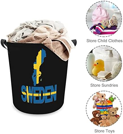 Suedia Hartă steag coș de rufe pliabil coș de rufe cu mânere coș de spălat haine murdare geantă pentru cămin, familie