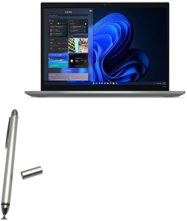 Pen -ul Boxwave Stylus Compatibil cu Lenovo ThinkPad T14S - DualTip Capaciity Stylus, Sfat Sfat cu vârf de fibre Capacitate