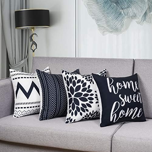 Yastouay Modern Decorative Arunce Pillow Huse Home Home Sweet Home Huse Set Set de 4 perne geometrice pentru canapea canapea