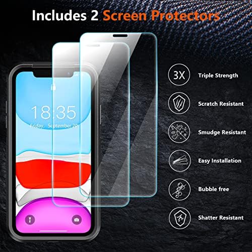 Spidercase Shockproof pentru carcasă iPhone 11, [10 ft Protecția picăturii de grad militar], cu 2 PC-uri [protector cu ecran