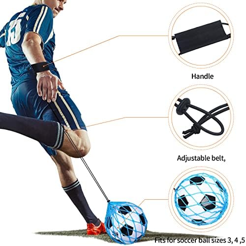 4 PC-uri fotbal antrenor cu talie centură de fotbal de fotbal mâner solo fotbal kick antrenor reglabil talie reglabilă fotbal