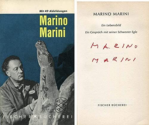 Artistul Marino Marini Autograph, carte semnată