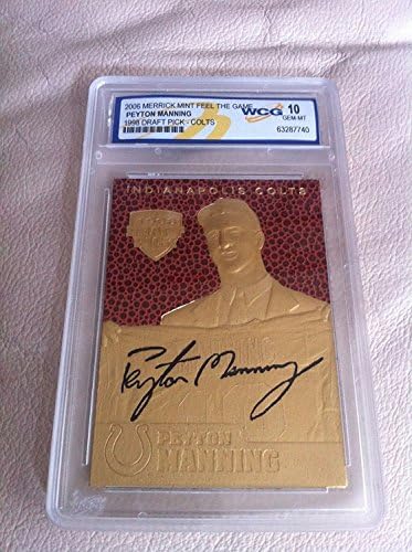 Peyton Manning 1998 Proiect de semnătură Series WCG GEM-MT 10 23KT Card de rookie retro de aur!