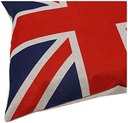 Huacel British Vintage Style Vintage Union Jack Flag aruncă pernă Case de bumbac Lenjerie pătrată Square Pernă decorativă pentru
