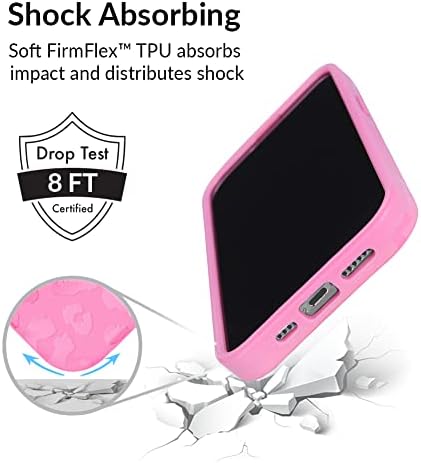 Caviar de catifea Proiectat pentru iPhone 13 Pro Case Pink [8ft Drop Tested] Compatibil cu MagSafe - Print de ghepard de protecție