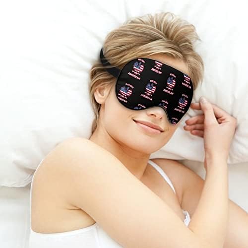 Polonez American Flag Eagle Sleeping Eye Sleep Mask Ochi Nuanță cu curea reglabilă cu ochiuri pentru călătorie în avion