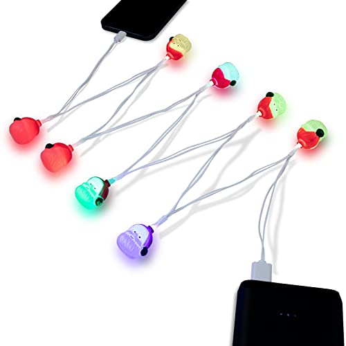 Cablu de încărcare a telefonului de Crăciun cu LED -uri FOTBOR, încărcător festiv USB Bulb, 50 inch 10 Cord multicolor LED