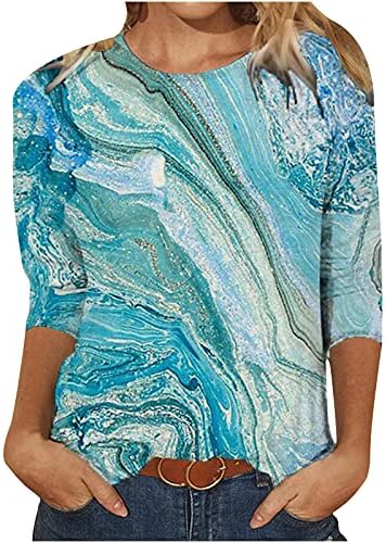 Bluză pentru femei cu mânecă lungă colorant Tricou imprimat primăvară Tricou Crewneck Pullover Comfy Loose Casual Casual pentru femei
