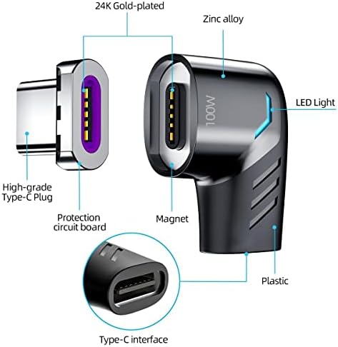 Adaptor Boxwave Compatibil cu Acer Enduro Urban T3 - Adaptor unghi PD Magnetosnap PD, Magnetic PD Unghiul de încărcare a dispozitivului