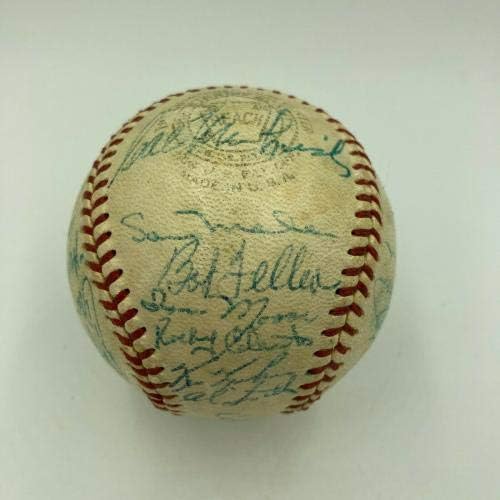 1956 Cleveland Indians Team a semnat American League Vintage Harridge Baseball - baseball -uri autografate