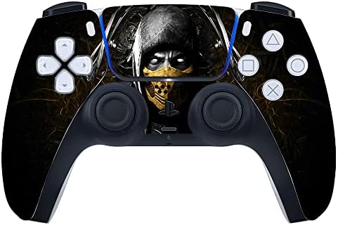 Gadgets Wrap Vinil Vinil Decal Sticker Piele pentru Sony PlayStation 5 PS5 doar controler - Mortal Kombat x Scorpion Face Ninja