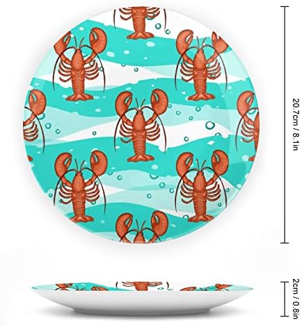 Cute Lobster Sea Waves Design Vintage Bone China Plate de decor cu stand rotund rotund placă decorativă acasă