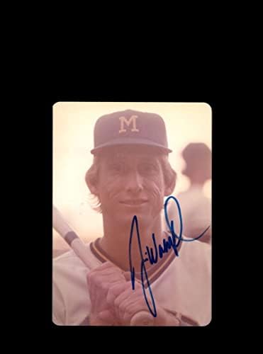 Jim Wolford a semnat original 4x5 Snaphot Photo Milwaukee Brewers