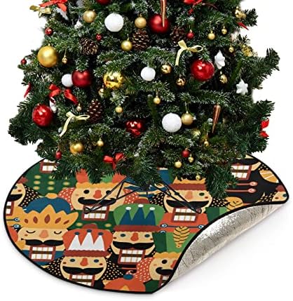 Cupada Nutcracker doodle de Crăciun covorașe de copac de Crăciun Fustă de copac impermeabil, Xmas Soldier Xmas Arbore Xmas