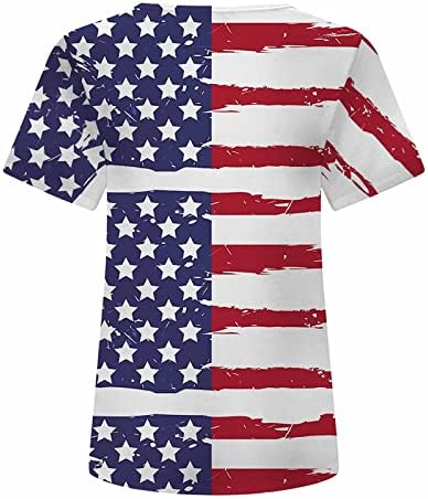 4 iulie Tricouri pentru Femei Ziua Independenței patriotice tricou maneca scurta Crewneck stele dungi imprimare vacanță Bluza
